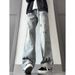 Blue Cleanfit Splatter-paint For Men, American High Street Vibe Pants, Straight High-waisted Slim-fit Flared Jeans_mkmklike.com