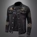Men’s Distressed Denim Jacket – Vintage Black Embroidered Oversized Coat (M-4XL) – Retro Streetwear For Fall & Winter_mkmklike.com