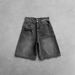 Men's Clothing Gothic Style Black Punk Washed Denim Shorts Men's Summer Street Hip Hop Y2k Ripped Shorts_mkmklike.com