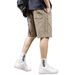 Men's Clothing Men's Vintage Khaki Casual Denim Shorts - Relaxed Fit Straight Leg Washed Distressed Mid-Length Summer Shorts_mkmklike.com