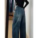 Women's High Waisted Straight Leg Jeans - Retro Washed Denim Pants With Fleece Lining, Plus Size Wide Leg Trousers For Pear Shape & Curvy Women_mkmklike.com