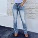 Women's Clothing Women's Retro Embroidered Patchwork Flared Denim Trousers Stretch Pocket Washed Look For Formal & Casual For Women_mkmklike.com