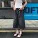American Retro Washed Cropped Jeans For Men, Summer Casual Versatile Sporty Loose Wide-leg Straight Shorts_mkmklike.com