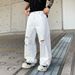 Men's Retro Straight Leg Jeans Washed Distressed Inkjet Design Trendy Loose Wide Leg Pants Summer Style_mkmklike.com