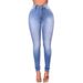 K Fashionable Slim Fit Elastic Denim Shorts For Women_mkmklike.com