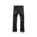 Unisex Retro Flared Jeans Five-Pointed Star Rhinestone Detail Loose Fit American High Street Style Trendy Painted Design_mkmklike.com