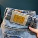 Men's Trendy Ripped Stretchy Slim Fit Jeans Mid Length Shorts Blue Style Basic Straight Leg Embroidered Patches_mkmklike.com