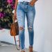 Women's Clothing Washed Tearing Leggings Women's Jeans Pants_mkmklike.com