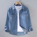 Men's Thin New Shirt Jacket Men's Casual Spring And Autumn Top Long Sleeved Denim Shirt Men_mkmklike.com
