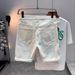 Men's Clothing Denim Shorts Trend Slim Fit Mid Length Pants Stretch Shorts_mkmklike.com