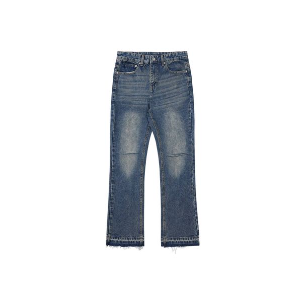Men's Clothing Men's Distressed Wide Leg Flare Jeans – Heavy Washed Denim Pants With Ripped Details, Vintage Streetwear Baggy Trousers_mkmklike.com
