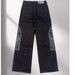 New Straight Loose Black Jeans Diamond Multi Pocket Hot Full Diamond Detailing From American High Street Fashion_mkmklike.com