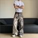 Men's Clothing Men's 3D Digital Camouflage Denim Trousers American Style Distressed Low Waist Wide Leg Casual Spring Summer Fashion_mkmklike.com