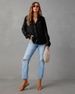 K Denim Shirt Casual Lapel Single Breasted Women's Long Sleeved Denim_mkmklike.com