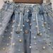 Women's Clothing New Heavy Beaded Diamond High Waist Loose Slim Wide Leg Denim Shorts_mkmklike.com