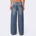 Classic Color Loose Wide Leg Fashionable Printed Denim Pants For Women_mkmklike.com