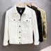 Autumn And Winter Solid Color Denim Jacket, Men's Handsome Workwear Jacket, Casual Top_mkmklike.com