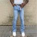 Laike Men's Stretch Jeans Street Fashion Casual Straight Leg Stacked Pants New Popular Ins_mkmklike.com