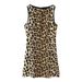 Women's Clothing slim round neck sleeveless high waist animal print dress_mkmklike.com