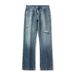 Pure Muqiu Men's Clothing | 2024 Spring New Flared Ripped Jeans For Men Ins Loose Washed Retro Bell Bottoms_mkmklike.com
