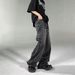 Nordmann Black Gray Jeans Men High Street Vintage Trend Hip Hop Floor Length BF American Style Straight Loose Casual Pants_mkmklike.com