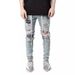 Suitable For All Seasons 2020 High-End Slim Fit Ripped Skinny Jeans New Men's Denim Pants Jeans Men_mkmklike.com