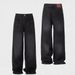 Men's Clothing Retro Washed Drape Loose Export Jeans Vintage Washed Loose Fit Oversized Denim Jeans - Black Straight Leg Wide Pants For Men & Women_mkmklike.com