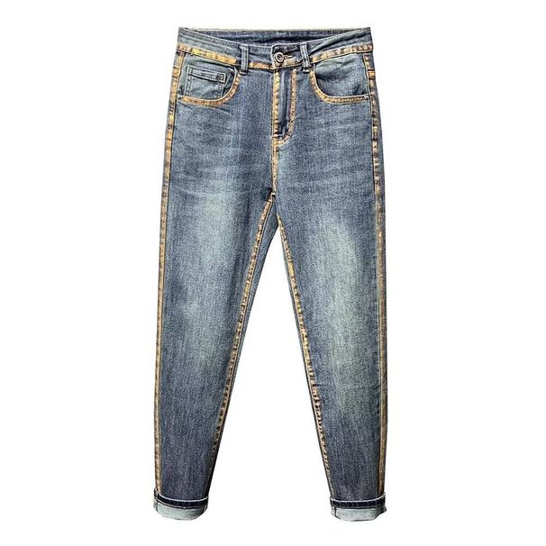 2025 Spring And Autumn New Fashion Trend Retro Straight Stretch Jeans Men's Loose Comfortable Sports High Quality Pants 28-36_mkmklike.com