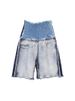 Women's High Waist Distressed Denim Shorts - Patchwork Design Casual Summer Bermuda Jeans (Blue, S-2XL)_mkmklike.com