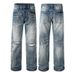 High Waist Custom Destroyed Classical Mens DenimJeans Hip-Hop Rhinestone Ripped Straight Denim Jeans Men_mkmklike.com
