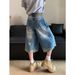 Vintage Camo Patchwork Denim Shorts – Distressed Americana Cutoffs (Unisex Relaxed Fit, 55% Polyester, Raw Hem Detail, Streetwear Essential)_mkmklike.com