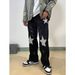 Men's Streetwear Straight-Leg Jeans - American High Fashion Denim Pants With Star Embellishment_mkmklike.com