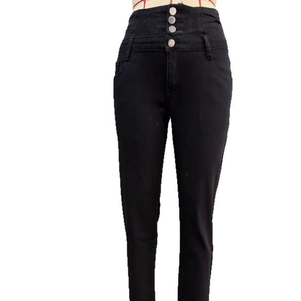 Fleece Lined Skinny Jeans For Women Plus Size Slim Waist Casual Style Denim Trousers_mkmklike.com