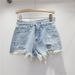 Women's Clothing Shorts For Women New Summer Wear High Waist Slim Heavy Color Hot Diamond Hot Girl Wide Leg Hot Pants_mkmklike.com