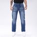 Men's Slim Fit Stretch Denim Jeans – European Washed Blue Straight-Leg Tapered Pants (S-2XL)_mkmklike.com