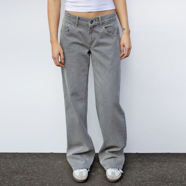 Vintage Washed High-Waisted Straight Leg Jeans – Relaxed Fit Wide Hem Denim Pants With Distressed Detailing_mkmklike.com