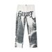 Men's Clothing Hand Painted Ink Splashing Drawstring High Street Casual Sports Sweatpants Flared Trousers_mkmklike.com
