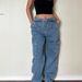 Women's Clothing Flip Pocket Washed Loose Jeans Y2K Style Elastic Waist Overalls_mkmklike.com