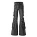 American Style Sexy Hot Girl Gray Cargo Pants Women Spring Summer Heavy Duty Slimming Straight Micro Flared Jeans_mkmklike.com