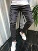Men's Skinny Jeans Ripped Stretch Patch Denim Layered Pants European American Street Style New_mkmklike.com