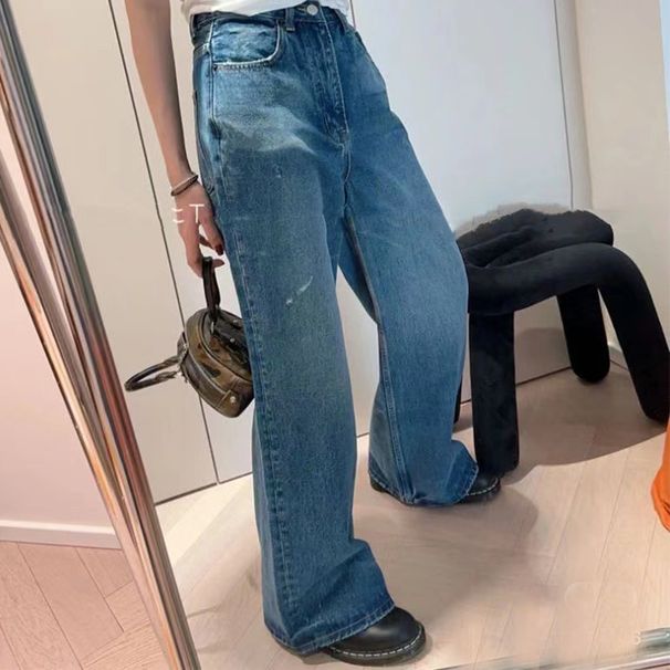 Women's Clothing Non Stretch Pure Cotton Trousers Park Chae Young Same Style 2025 Spring And Summer New Factory Direct Sales_mkmklike.com