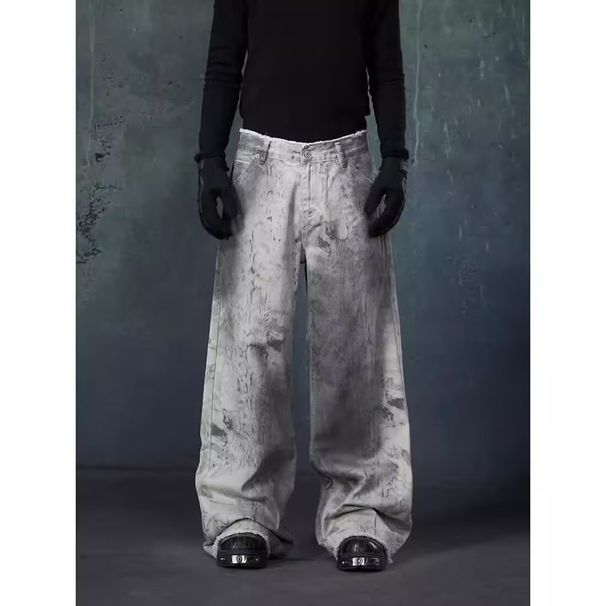 Unisex Baggy Vintage Washed Denim Jeans – Hip Hop Streetwear Loose Fit Straight Leg Pants For Men & Women_mkmklike.com