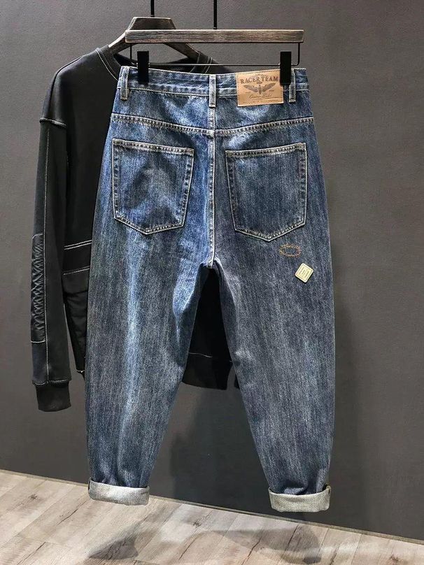 Men's Clothing Jeans Fashion Brand Slim Fit Retro Washed Embroidered Stretch Pants_mkmklike.com