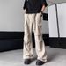 American Retro Paratrooper Pants Spring And Autumn New Trend High Street Big Pocket Loose Dark Pattern Tooling Jeans Men_mkmklike.com