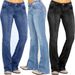 Women's Denim Vintage Y2K Low Waist Flared Trousers_mkmklike.com