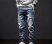 Men's Cargo Jeans Autumn Style Elastic Waistband Loose Fit Tapered Legs Harem Style High End Trendy Brand Cool And Stylish_mkmklike.com