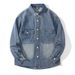 American Washed Denim Men's Long Sleeved New Style Casual Shirt Workwear Jacket Trendy Spring And Autumn_mkmklike.com