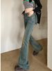 K Spicy American Style Vintage Denim Micro Flared Pants For Women, New Low Rise Slim Fit And Stretchy Flared Pants_mkmklike.com