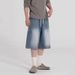 Men's Clothing Denim Shorts Men's Summer Loose Casual Mid Length Pants Niche Cropped Pants_mkmklike.com