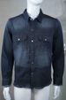 Men's Long Sleeved Denim Shirt Cardigan Turn Down Collar Snap Buttons Frayed Edges European American Style Fashion_mkmklike.com